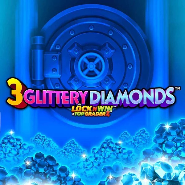 Slots logo of 3 Glittery Diamonds from PearFiction Studios at Spellwin Casino
